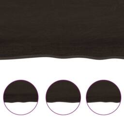 Berkfield Home Table Top Dark Grey 140x50x(2-4) cm Treated Solid Wood Oak - thumbnail 6