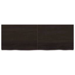 Berkfield Home Table Top Dark Grey 140x50x(2-4) cm Treated Solid Wood Oak - thumbnail 4