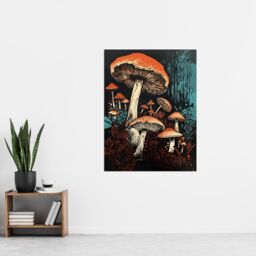"Artery8 Vintage Fungi Aesthetic Mushroom Earthy Modern Painting Extra Large XL Wall Art Poster Print - Size: W24"" x H32""" - thumbnail 4
