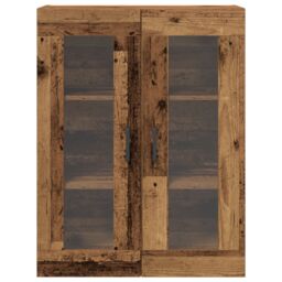 Berkfield Home Wall-Mounted Cabinet with Glass Doors - Old Wood - 69.5x34x90 cm in Brown - thumbnail 6
