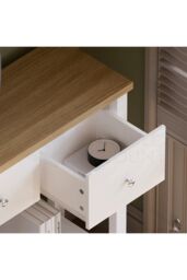 Home Discount Vida Designs Arlington 3 Drawer Console Table Storage Organizer in White - thumbnail 4