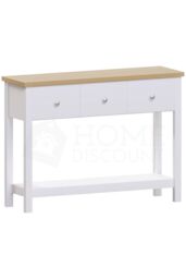 Home Discount Vida Designs Arlington 3 Drawer Console Table Storage Organizer in White - thumbnail 6
