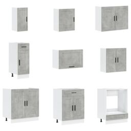 Berkfield Home 14 Piece Kitchen Cabinet Set Porto Concrete Grey Engineered Wood - thumbnail 4