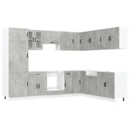 Berkfield Home 14 Piece Kitchen Cabinet Set Porto Concrete Grey Engineered Wood - thumbnail 2