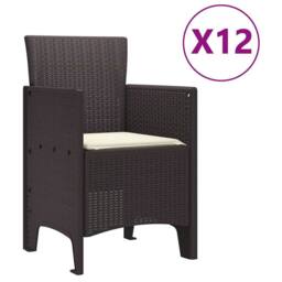 Berkfield Home 13 Piece Garden Dining Set with Cushions Brown Poly Rattan - thumbnail 5