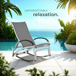 tectake Sun Lounger Avignon - 2 in 1 functions, adjustable backrest in Dark Grey - Size: 1 Seater - thumbnail 8
