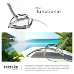 tectake Sun Lounger Avignon - 2 in 1 functions, adjustable backrest in Dark Grey - Size: 1 Seater - thumbnail 5