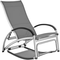 tectake Sun Lounger Avignon - 2 in 1 functions, adjustable backrest in Dark Grey - Size: 1 Seater - thumbnail 1