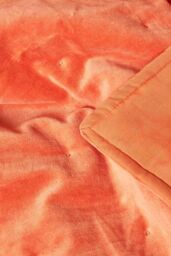 Homescapes Velvet Quilted Throw 100% Cotton, Soft & Luxurious Blanket in Burnt Orange - Size: 150 cm x 200 cm - thumbnail 4