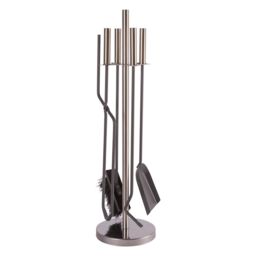Hammer and Tongs 5pc Petworth Fireside Companion Set Silver