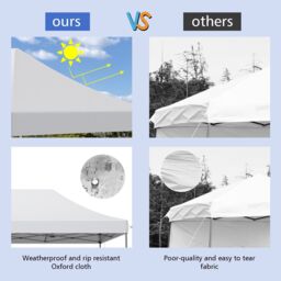 Costway 3 x 6m Folding Tent Canopy Adjustable Height Shelter Outdoor Wheeled Storage Bag in White - thumbnail 5