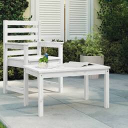 Berkfield Home Garden Table White 82.5x50.5x45 cm Solid Wood Pine - thumbnail 2