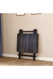 Living and Home 100x60cm Folding Wooden Dining Table in Black - Size: 100x60 cm - thumbnail 4