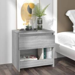 Berkfield Home Bedside Cabinet Grey Sonoma 40x30x39 cm Engineered Wood - Size: 40 x 30 x 39 cm - thumbnail 1