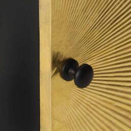 Berkfield Home Bedside Cabinet with Brass Front 40x30x50 cm Solid Mango Wood in Black - Size: 40 x 30 x 50 cm - thumbnail 6