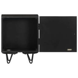 Berkfield Home Bedside Cabinet with Brass Front 40x30x50 cm Solid Mango Wood in Black - Size: 40 x 30 x 50 cm - thumbnail 5