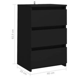 Berkfield Home Bed Cabinet Black 40x35x62.5 cm Engineered Wood - thumbnail 7