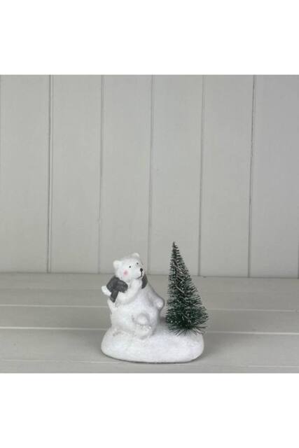 KDMD White Ceramic Bear Deco with Light - image 1