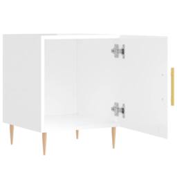Berkfield Home Modern Bedside Cabinets 2 pcs High Gloss White 40x40x50 cm Engine - Size: 40 x 40 x 50 cm - thumbnail 8
