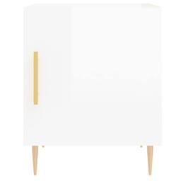Berkfield Home Modern Bedside Cabinets 2 pcs High Gloss White 40x40x50 cm Engine - Size: 40 x 40 x 50 cm - thumbnail 6