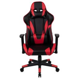 FWStyle Black & Red Bucket Seat Racer Gaming Chair Faux Leather - thumbnail 4
