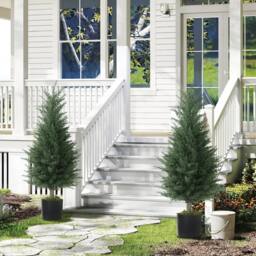 Wyld Haus Lusa Set of 2 Outdoor Artificial Cypress Trees 90cm UV Resistant in Green - thumbnail 3
