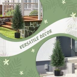 Wyld Haus Lusa Set of 2 Outdoor Artificial Cypress Trees 90cm UV Resistant in Green - thumbnail 7