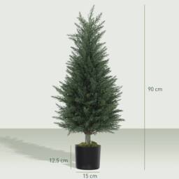 Wyld Haus Lusa Set of 2 Outdoor Artificial Cypress Trees 90cm UV Resistant in Green - thumbnail 4
