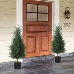 Wyld Haus Lusa Set of 2 Outdoor Artificial Cypress Trees 90cm UV Resistant in Green - thumbnail 8