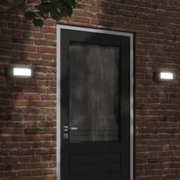 Berkfield Home Outdoor Wall Lights 2pcs Black Stainless Steel