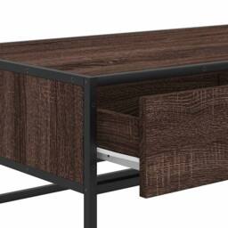 Berkfield Home Coffee Table Brown Oak 100x50x35 cm Engineered Wood & Metal - Size: 100 x 50 x 35 cm - thumbnail 9