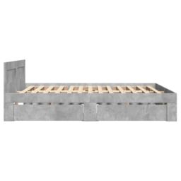 Berkfield Home Bed Frame with Headboard without Mattress Concrete Grey 120x190 cm Small Double - thumbnail 6