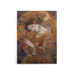 "Artery8 Asleep Klimt Inspired Woman Portrait Canvas Wall Art Print - Size: W24"" x H32""" - thumbnail 1