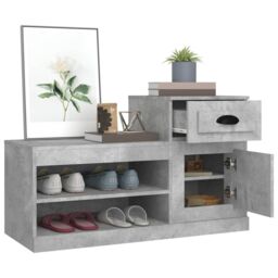Berkfield Home Shoe Cabinet Concrete Grey 100x42x60 cm Engineered Wood - Size: 100 x 42 x 60 cm - thumbnail 5