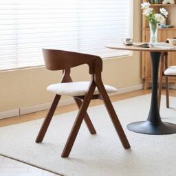 Nordlys Set of 2 Solid Wood & Fabric Dining Chairs in Dark Brown - thumbnail 6
