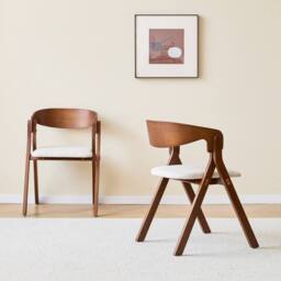 Nordlys Set of 2 Solid Wood & Fabric Dining Chairs in Dark Brown - thumbnail 7