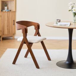 Nordlys Set of 2 Solid Wood & Fabric Dining Chairs in Dark Brown - thumbnail 2