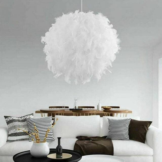 Kelvenix FEATHER ROUND CEILING LIGHT SHADE in White - image 1