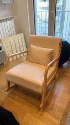 Nordlys Rocking Chair Scandinavian Rocking Chair Fabric in Beige - thumbnail 7