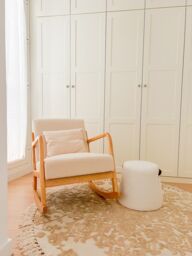 Nordlys Rocking Chair Scandinavian Rocking Chair Fabric in Beige - thumbnail 8