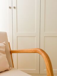 Nordlys Rocking Chair Scandinavian Rocking Chair Fabric in Beige - thumbnail 6