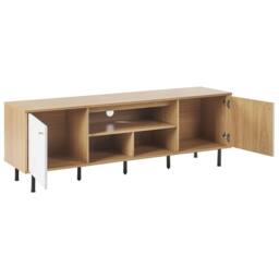 Wyld and Coco TV Stand Light Brown and White MDF with Storage 160 x 56 x 40 cm - thumbnail 5