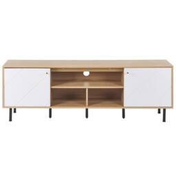 Wyld and Coco TV Stand Light Brown and White MDF with Storage 160 x 56 x 40 cm - thumbnail 4