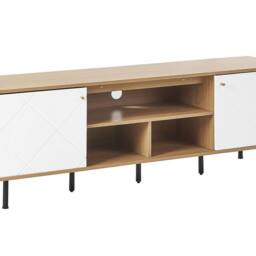 Wyld and Coco TV Stand Light Brown and White MDF with Storage 160 x 56 x 40 cm - thumbnail 2
