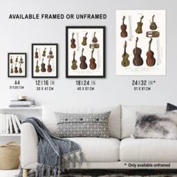 "Artery8 Violin Viola Cello Encyclopedia Londinensis Wall Art Print Poster in White - Size: W18"" x H24""" - thumbnail 3