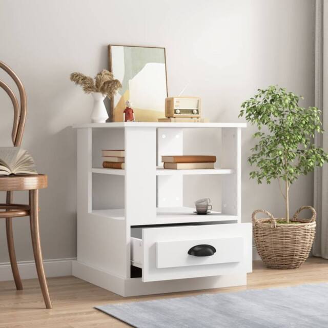 Berkfield Home Side Table White 50x50x60 cm Engineered Wood - Size: 50 x 50 x 60 cm - image 1