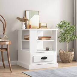 Berkfield Home Side Table White 50x50x60 cm Engineered Wood - Size: 50 x 50 x 60 cm - thumbnail 2