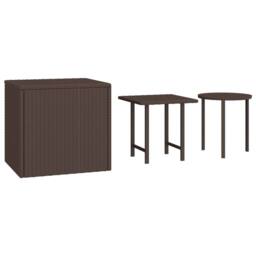 Berkfield Home Side Tables 3 pcs Brown Poly Rattan - thumbnail 1