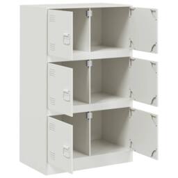 Berkfield Home Sideboard White 67x39x107 cm Steel - Size: 67 x 39 x 107 cm - thumbnail 7