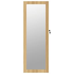 Berkfield Home Mirror Jewellery Cabinet Wall Mounted 37.5x10x106 cm in Brown - thumbnail 4